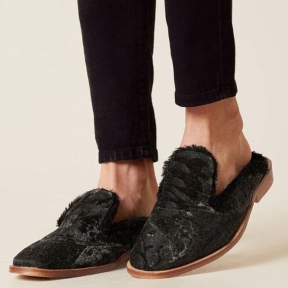 Free People Shoes - Free People Mules Butterfly Effect Faux Fur sz 9